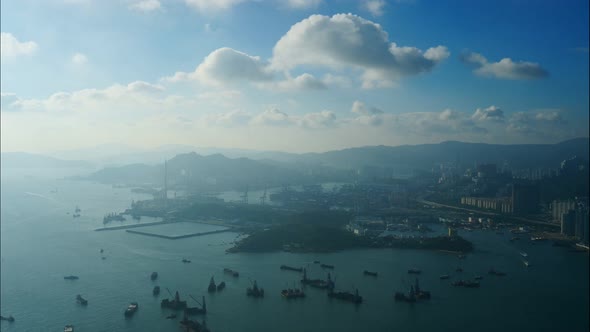 Beautiful building and architecture around Hong song city skyline alt