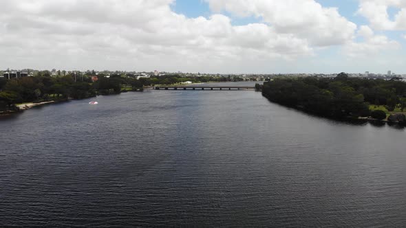 Aerial View of a River over Perth