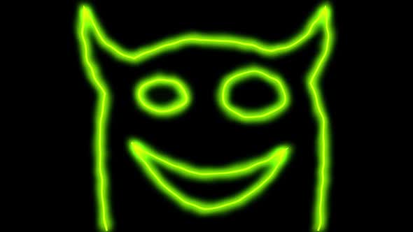 Neon Green Demon Happy