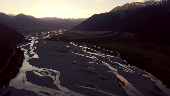 Sunset in mountains alt