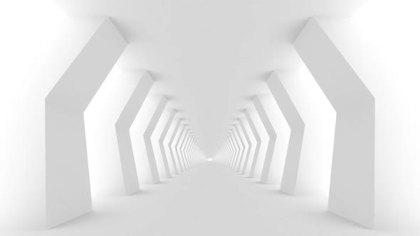 Empty White Corridor