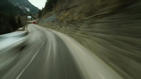 Moving Scenery Seen Through the Windows of A Vehicle at Europe