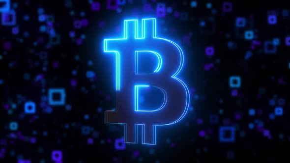 Neon Bitcoin Symbol alt