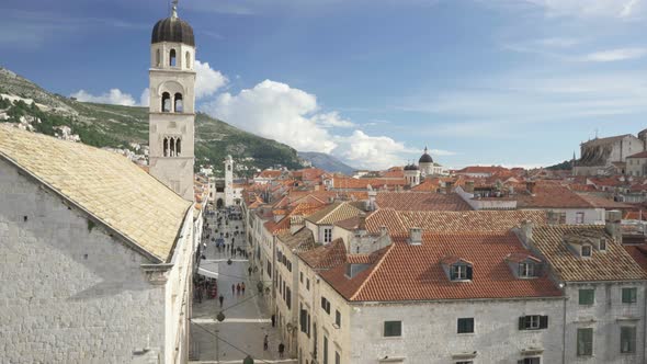 Main Street Stradun of Dubrovnik on Sunny Day View From the City Wall alt