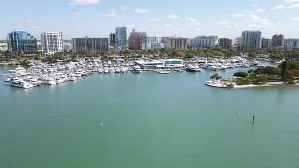 Long-distance drone clip of the entire downtown Sarasota, Florida ...