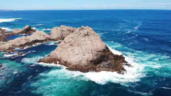 Aerial View of Coastal Rocks