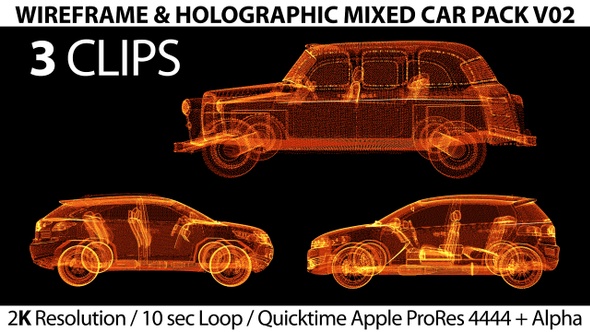 Wireframe Holographic Mixed Car Pack V02