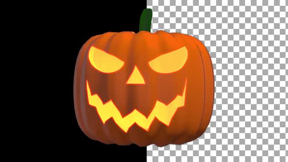 Halloween Pumpkin Bad Jack With Alpha