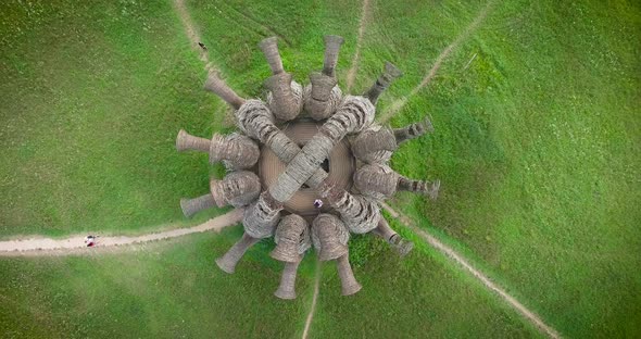 Art Object in the Kaluga Region, Russia. Aerial alt