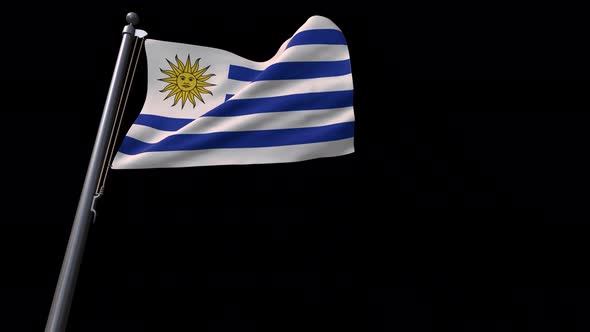 Uruguay Flag With Alpha Channel  4K alt