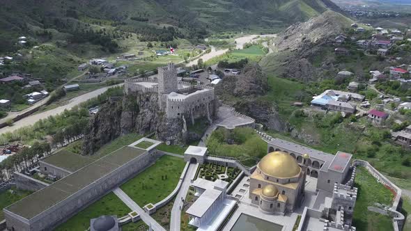 Aerial View of Rabati Fortress in Akhaltsikhe, Georgia alt