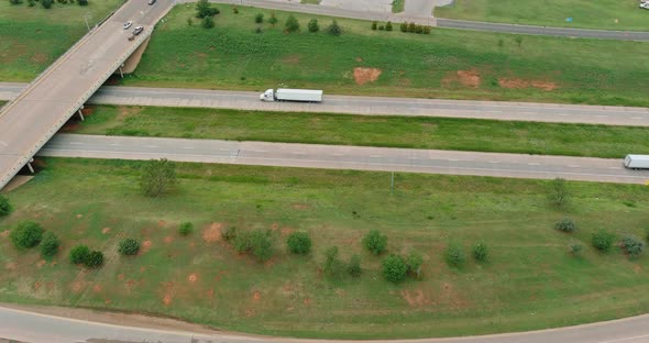 Panorama Aerial View of Highway Road Junction From the Height Drone alt