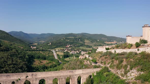 An aerial view of Spoleto, Italy