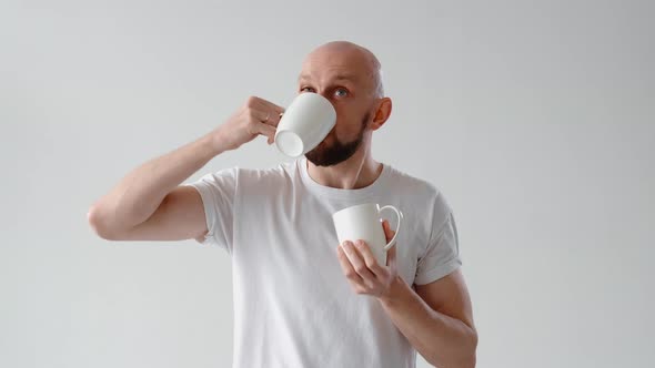 Morning Hangover Headache Relief Sick Man Drinking alt