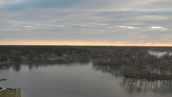 Lake Sunset Aerial