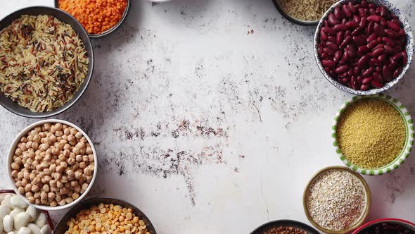 Circle Composition with Copy Space of Different Kinds Organic Foods alt