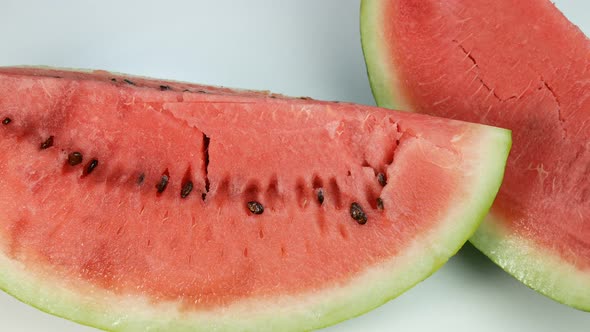 Two Delicious Ripe Slices Of A Watermelon