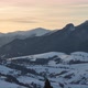 Winter Rural Landscape Under the Mountains at the End of the Day - VideoHive Item for Sale