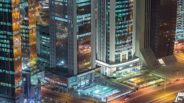 The Skyline of the West Bay Area From Top in Doha Timelapse Qatar alt