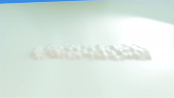 Piece Of Candy Coming From surface Of milk  Or Whipped Cream 3D Animation alt