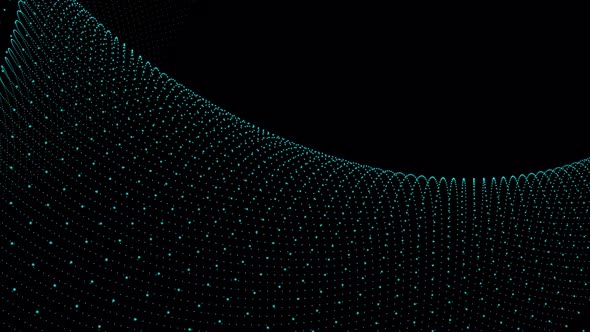 cyan color particle wave background animation. Vd 1052