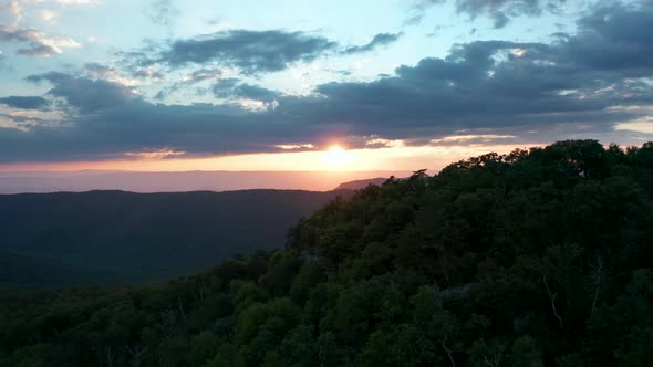 Duncan Knob Sunset - Massanutten Range, VA - Aerial alt