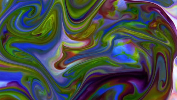 Abstract Colorful Chaos Ink Spread In Liquid Paint Turbulence Movement2