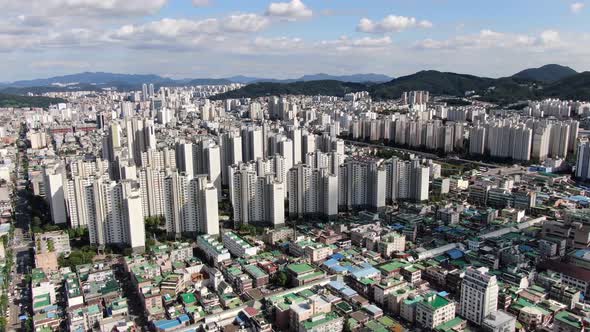 Korea Gyeonggi Do Bucheon City  Sang Dong Apartment Complex Aerial View
