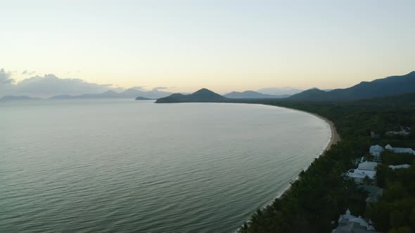 Aerial View On Ocean Coast Near Palm Cove In Cairns, Queensland, Australia