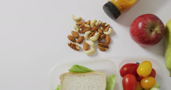 Video of fresh fruit and vegetables on white background alt