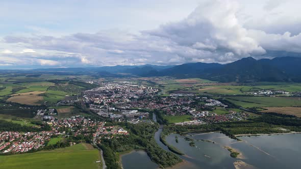 Aerial view of Liptovska Mara reservoir in Slovakia alt