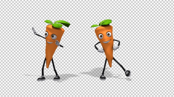 Cartoon Carrot 3d Character Dancing Gangnam Style (2-Pack)