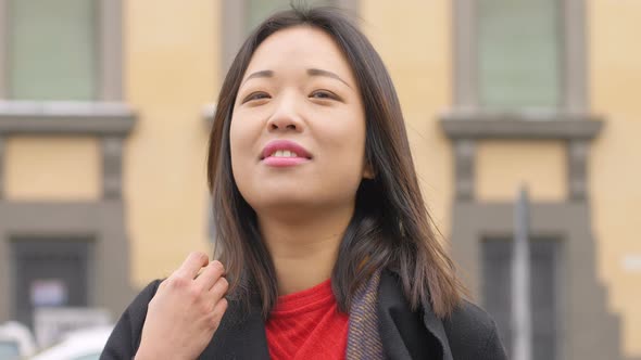 Happy attractive Asian Woman Smiling Portrait. Beautiful Young Chinese Woman alt