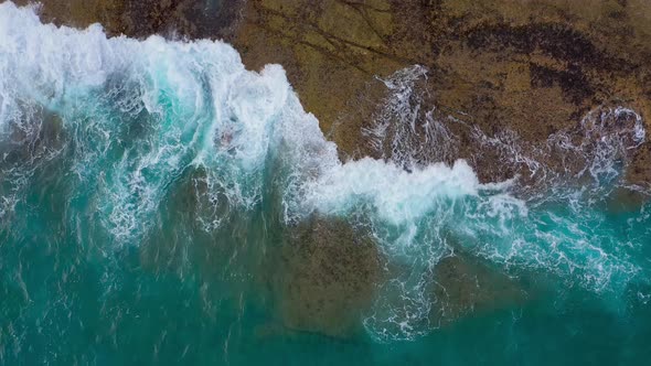 Top View of the Desert Stony Coast on the Atlantic Ocean alt