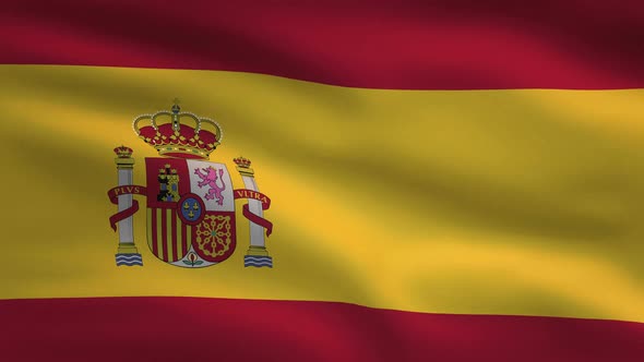 Spain Windy Flag Background 4K alt
