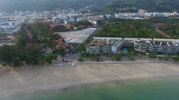 4K Aerial footage of Patong Beach during covid 19