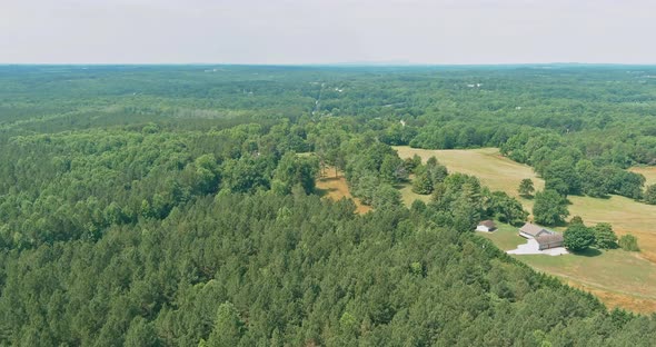 Aerial on Green Forest View at Summer Time with Good Weather By Mountains in Campobello Town South alt