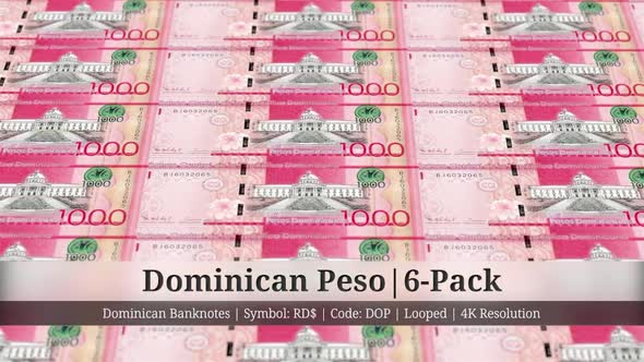 Dominican Peso | Dominican Republic Currency - 6 Pack | 4K Resolution | Looped alt