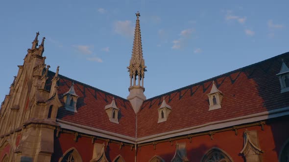 Decorative Red Roof of Roman Catholic Church of St Nicholas in Kiev alt
