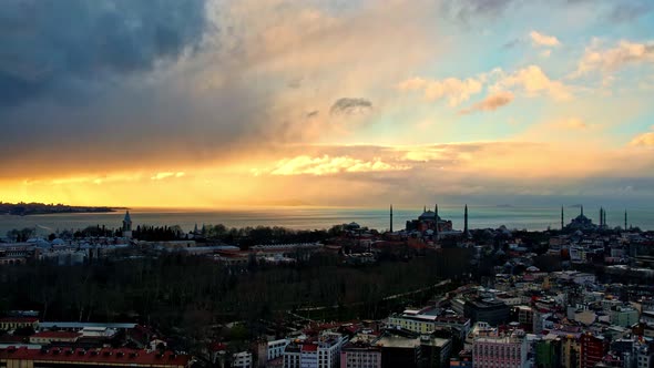 Aerial View Istanbul, Sunset alt