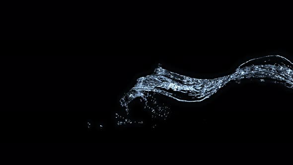 Super Slow Motion Shot of Water Splash at 1000Fps Isolated on Black Background alt