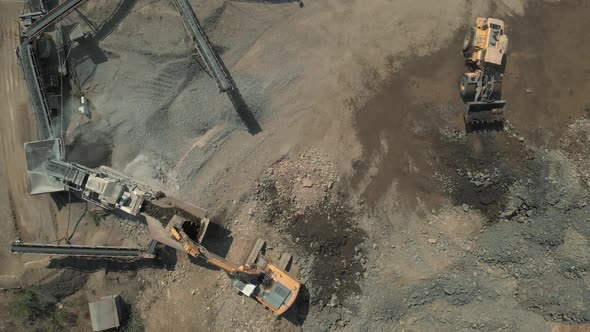 Mining Machinery Working at Sand Quarry alt