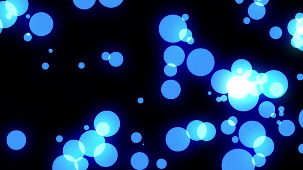 Animation of Blue Bubbles Bokeh Effect
