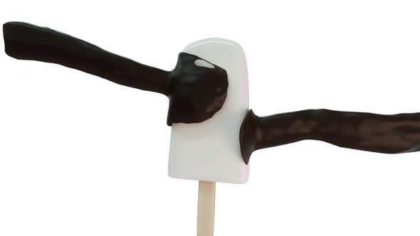 Pouring Melted Chocolate Down   On Ice  Ice Candy Stick