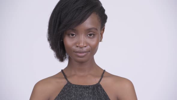 Face of Young Beautiful African Woman Ready To Party alt