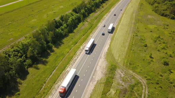 Truck On A Highway From Above