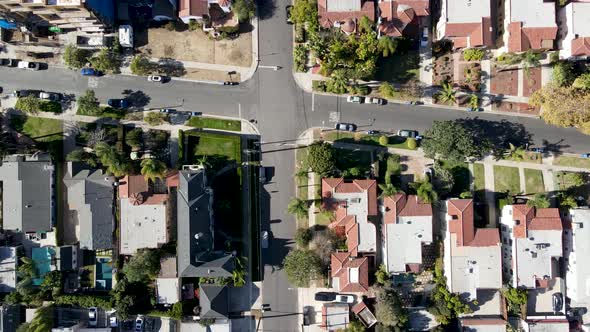 Aerial Top View Above MidCity Neighborhood in Central Los Angeles alt
