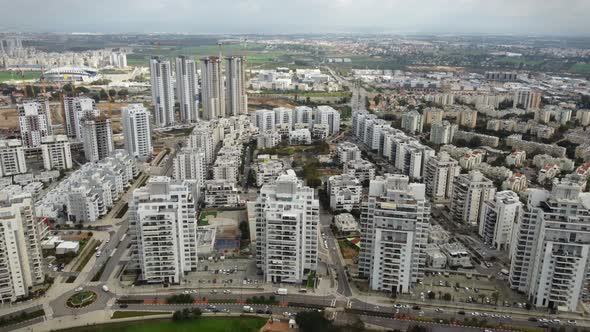 Drone, camera movement from sky height and down