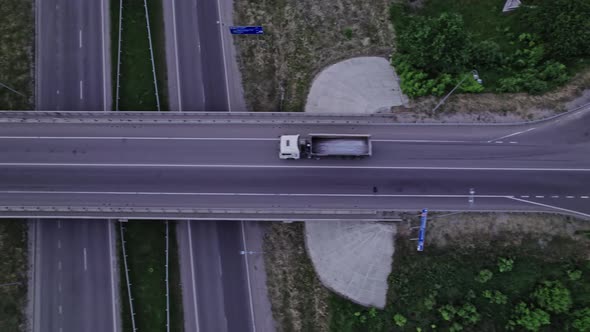 Aerial View of a Highway Intersection with a Cloverleaf alt