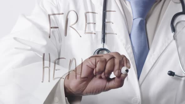 Asian Doctor Writing Free Healthcare 